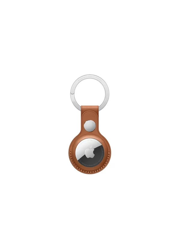 Tech Accessories>APPLE Airtag Leather Key Ring Saddle Brown