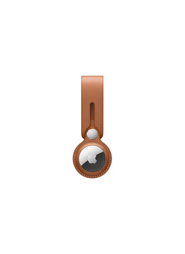 Tech Accessories>APPLE Airtag Leather Loop Saddle Brown