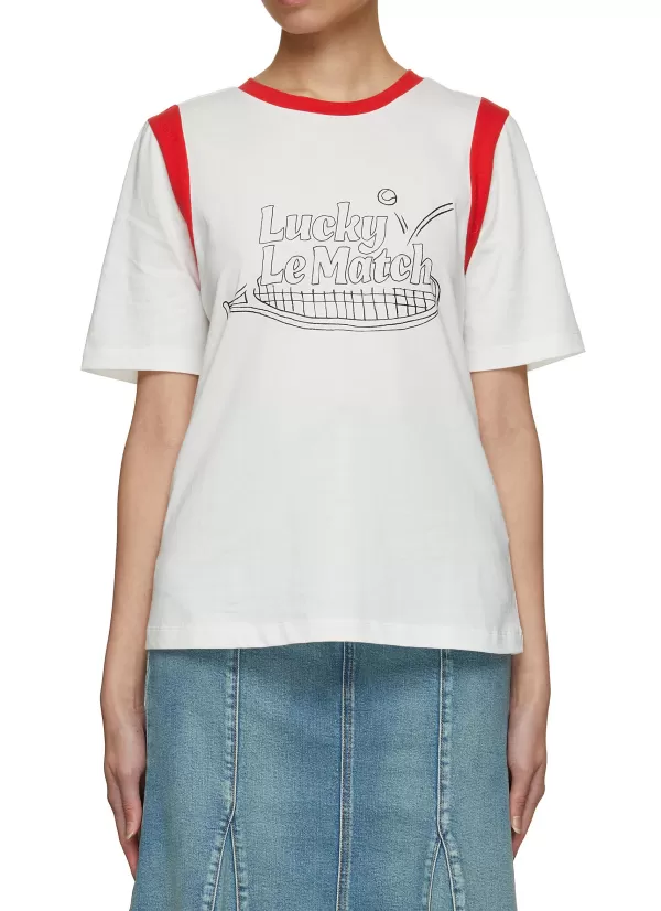 Tops>LUCKY MARCHE Le Match Combinded Color T-Shirt