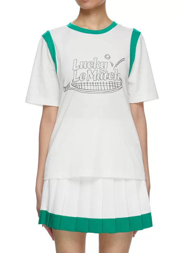 Tops>LUCKY MARCHE Le Match Combinded Color T-Shirt