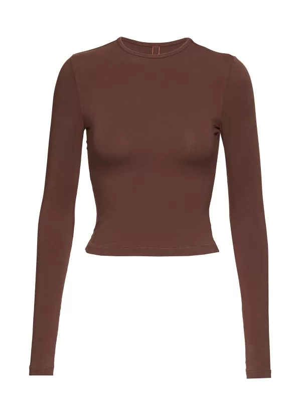 Tops>SKIMS New Vintage Cropped Long Sleeve T-Shirt